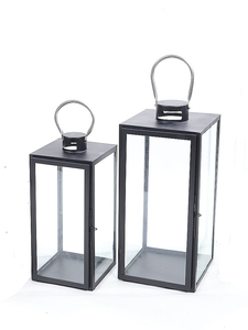 Grande portacandele quadrato in metallo con candelabri di cristallo a prova di vento a LED per matrimonio modello di vaso di natale con lanterna in ferro - Product Image 4