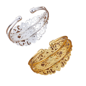 Bracelet en cuivre plaqué à deux couleurs, motif fleur, soudé, 20 mm, idéal pour <span class=keywords><strong>les</strong></span> tenues Hanfu et <span class=keywords><strong>les</strong></span> <span class=keywords><strong>couronnes</strong></span> <span class=keywords><strong>de</strong></span> cheveux (jiangc (08283)) - Product Image 3