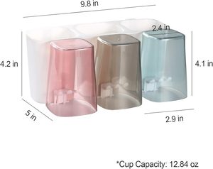 Toothbrush Holder Wall Hanger Self Adhesive Heavy Duty Cup <b>Storage</b> <b>Rack</b> Bathroom Toothpaste Cleanser Stand Accessories Organizer - Product Image 6