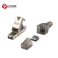 LIYUAN LY-KJ6A-17-S6A STP Cat6A CAT6 steker nosel RJ45 Plug Cat6A alat-gratis Cat6a bidang steker terminasi