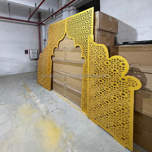 แผงฉากหลังงานแต่งงานแบบอินเดียสำหรับงานอีเว้นท์แผ่นอะคริลิกสีทองตกแต่งเวทีงานแต่งงาน - Product Image 5