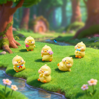 Miniatur Bebek Musim Panas Hewan Resin Kecil Figur Bebek untuk Ornamen Lanskap Taman DIY Dekorasi Pot