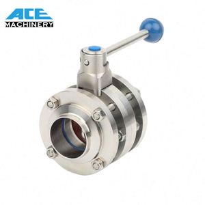 ACE vệ sinh DIN SS304/316L Hướng dẫn sử dụng Công Đoàn loại van bướm với thép không gỉ gripple xử lý - Product Image 5