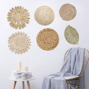 Décoration de maison pour ensembles muraux décoratifs, décoration éthiopienne, rotin tressé à la main gris automnal - Product Image 6