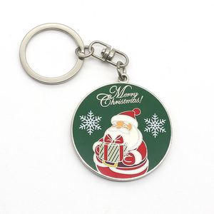 Souvenir Christmas Santa Claus <b>Key</b> Chain Hard Enamel Custom Metal Keychain with Leather Attachment for Premium Look - Product Image 1