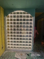 Bloc de verre plat transparent personnalisé en cristal creux Jinghua, moderne, à haute transmission lumineuse, décoratif pour salle de bain, hôtel, usine