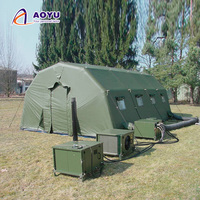 Tente médicale modulaire gonflable de ventilation de terrain pour les situations d'urgence et les réfugiés, prix de la tente wigwam blanche