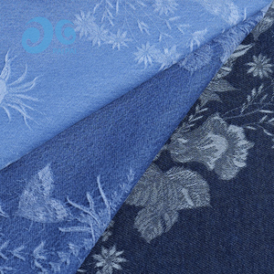 库存工厂批发复古花卉提花牛仔布，用于定制设计牛仔裤服装 - Product Image 1