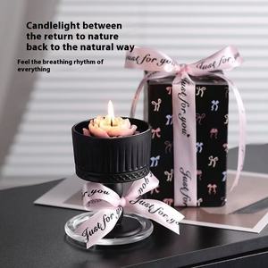 Bougie de <span class=keywords><strong>cire</strong></span> de soja parfumée au jasmin français et au camélia Boîte-cadeau d'intérieur luxueuse <span class=keywords><strong>Cire</strong></span> longue durée pour l'anniversaire du nouvel an personnalisé - Product Image 2