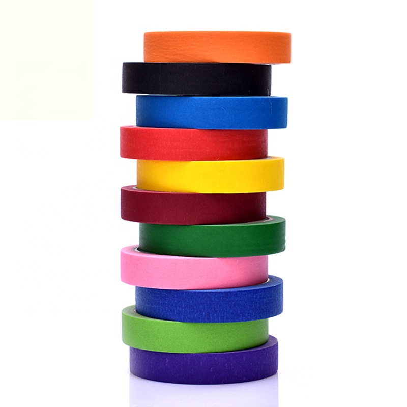 Best price wholesale custom colour bright yellow self adhesive crepe paper masking tape