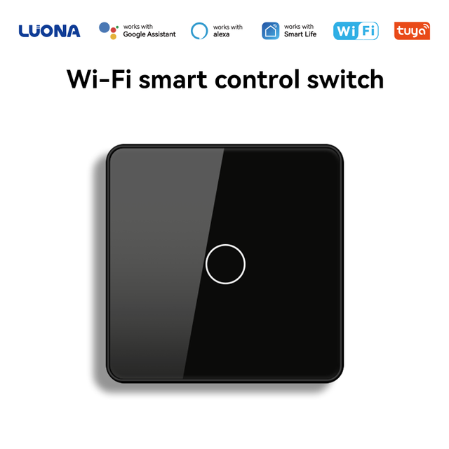 1/2/3/4 Smart Switch Plastic Frame Tempered Glass WiFi Zigbee Touch Wall Panel Remote Voice Control Smart Home Device