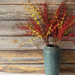 Kunststoff PE gelbe Frühjahrsblume Forsythia Zweigblume <span class=keywords><strong>Winter</strong></span>-Jasminblume für Hochzeitsfeier-Dekoration - Product Image 3