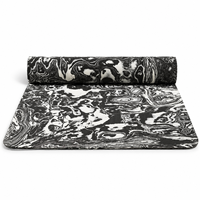 Tapis de yoga 6 mm pour entraînement intérieur, écologique en TPE, avec logo personnalisé, effet tie-dye, texture marbrée
