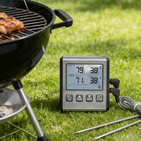 Termometer daging elektronik Digital XIUDA DA-710S, pemeriksaan ganda grosir dengan kawat untuk BBQ, Oven rumah tangga, bahan plastik