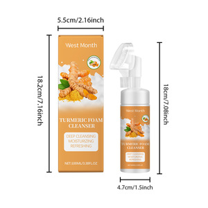 WEST MONTH Etiqueta privada Limpieza profunda Hidratante Refrescante Limón Aloe Vera Limpiador de espuma de cúrcuma - Product Image 2