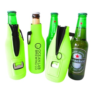 Custom Neoprene Beer <b>Bottle</b> Coolers Insulated Cooler Bags with Zipper Opener Beer Sleeve Holders - Product Image 1