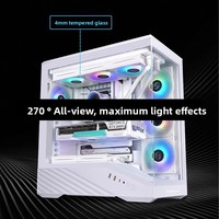 Boîtier de jeu E-sport Lianli Front Wing V100 ATX Full Tower, ARGB, support de refroidissement par eau 360, carte graphique préinstallée, côté