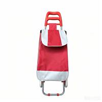 Chariot de courses pliable portable grande capacité avec poche latérale pour supermarché et transport de bagages