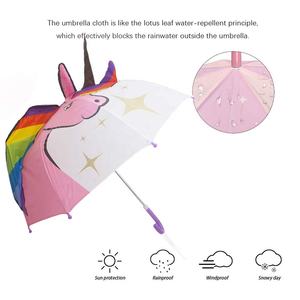 <span class=keywords><strong>Parapluie</strong></span> pour enfants avec impression personnalisée, modèle 3D mignon de <span class=keywords><strong>licorne</strong></span> préféré des enfants - Product Image 3