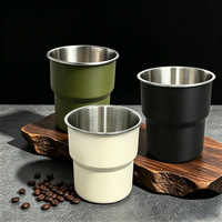 Tasse à café rétro vintage en métal 10 oz, empilable, en acier inoxydable, pour expresso, latte, bière, eau, cortado, cappuccino