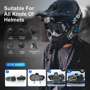 Q30 PRO Intercom moto Wirelessintercomunicador auricolare per casco con Radio FM e musica di condivisione - Product Image 3
