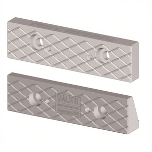Mandril rómbico para tornillo de banco modular de 100 mm de longitud con patrón de diamante y orificios de montaje para tornillos de banco - Product Image 2