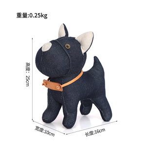 Juguete de Peluche para Perro Dujiang Denim Hecho a Mano con Collar de Cuero Azul Oscuro para Decoración del Hogar Edades 14+ Licencia de Marca Privada - Product Image 5