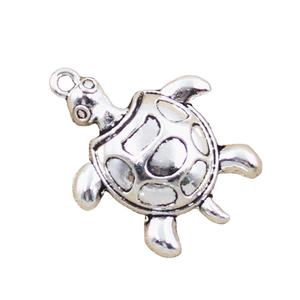 Ciondoli tartaruga mare 34x26mm ciondoli Color argento antico che fanno fai da te a mano tibetana che trovano gioielli - Product Image 1