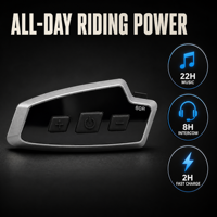 Casque de moto T60R avec intercom pour 10 personnes, intercom de groupe 1500-2000M, réduction de bruit DSP, IP65, casque de moto avec prise Type-C
