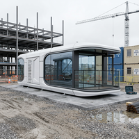 Maison capsule spatiale prête à être expédiée, maison préfabriquée moderne à faible coût, assemblage rapide, cabane modulaire, structure en acier, étanche