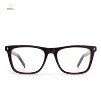 Monture de lunettes unisexe prête à l'emploi en acétate noir mat, style pilote, anti-lumière bleue, solide, légère, carrée, pour la lecture