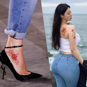 Tatouages temporaires traditionnels pour hommes et femmes, petits motifs floraux tribaux, noirs et colorés, pour jambes, bras et épaules - Product Image 4