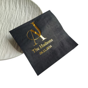 <span class=keywords><strong>Serviettes</strong></span> en <span class=keywords><strong>papier</strong></span> imprimées avec logo en aluminium de luxe <span class=keywords><strong>Serviettes</strong></span> de cocktail noires personnalisées pour dîner et fête de <span class=keywords><strong>mariage</strong></span> - Product Image 1