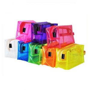Wholesale SHANGHONG Custom Fashion Transparent Glitter Zipper Closure Letter Pattern PVC Cosmetic <b>Makeup</b> <b>Bag</b> - Product Image 1