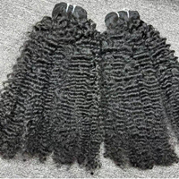 Extensions de cheveux humains bouclés afro crépus birmans, double trame, pleine longueur 40 pouces, cheveux indiens bruts bouclés birmans