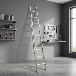 Kanat Dis Ticaret KAS-335 3-Section Telescoping <b>Aluminum</b> Step Ladder 33 Steps High-Strength Anti-Rust Folding Design 150kg Load - Product Image 3