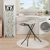 Table à repasser compacte et pliable en métal avec housse en tissu imprimé motif feuille classique pour la maison