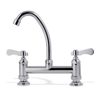 Robinet de cuisine à double poignée en acier inoxydable SUS304, fixation large, avec fonctions de détection, pour éviers de cuisine - Nouveauté 2026
