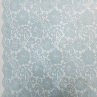 Dentelle florale en coton et nylon de qualité supérieure YY avec bordure en dentelle à franges, bleu clair, tissu en dentelle française pour la couture et les robes