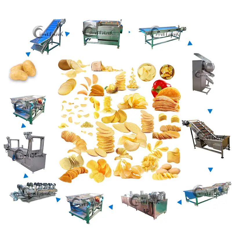 Fully automatic lays cassava french crisp snack making machinery-to-make-potato-chips production line price manufacturers