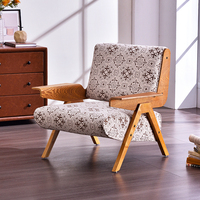 Canapé individuel de style Wabi-sabi pour salon moderne, fauteuil design en bois massif, chaise d'appoint pour salon
