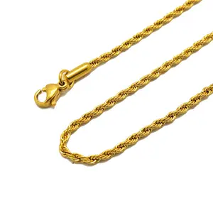 Bán Buôn Nhà Máy Tùy Chỉnh Men Jewelry Necklace 2 Mét 18 Inch 14K Vàng Mạ Vàng Rope Necklace Chain