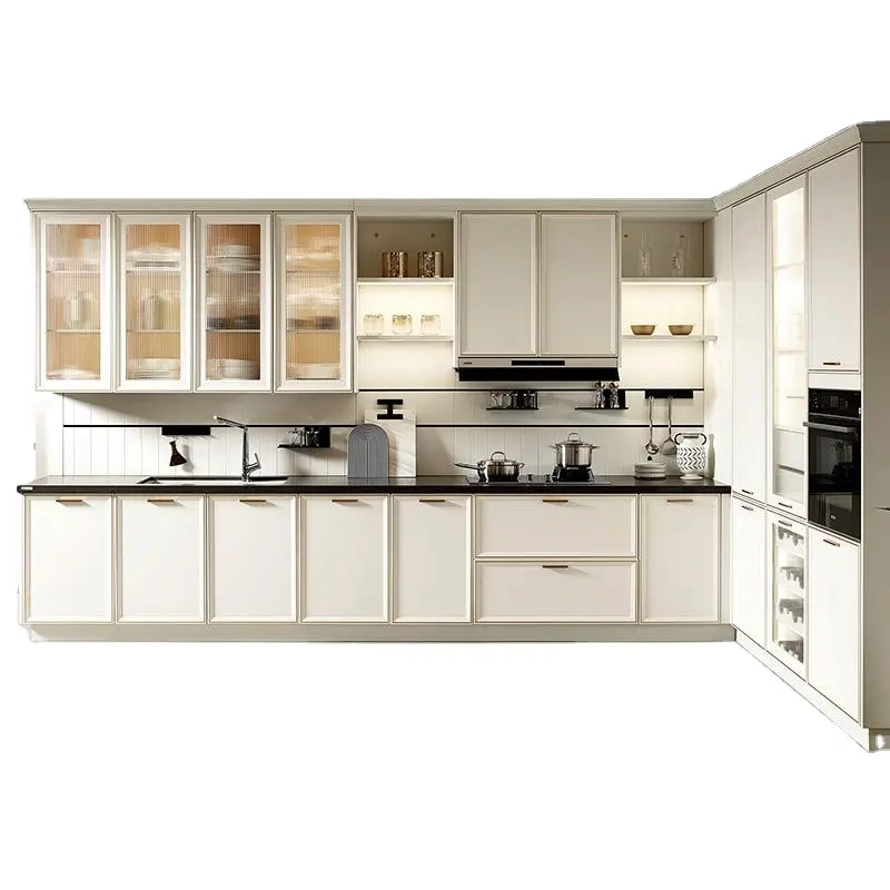 Perancis U Kabinet Dapur, Bentuk Kecil Bentuk Bentuk L Lemari Gaya Gantung Unit Dinding Set Furnitur Kabinet Dapur