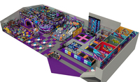 Équipement de parc d'attractions personnalisé Angel, aire de jeux intérieure populaire pour enfants avec toboggan LED et zone de trampoline