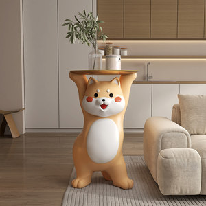Mueble de TV de Resina Estilo Nórdico para Sala de Estar, Mesa Auxiliar para Sofá, Cama para Perro, Mesa de Noche, Estante de Almacenamiento, Decoración <span class=keywords><strong>Shiba</strong></span> <span class=keywords><strong>Inu</strong></span> - Product Image 4
