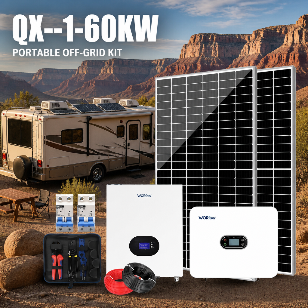 Portable <strong>Solar</strong> Energy System QX--1-60KW for <strong>RV</strong> Boat and Outdoor <strong>Use</strong> <strong>1KW</strong> 5KW Complete <strong>Off</strong>-<strong>Grid</strong> Kit with Inverter Set