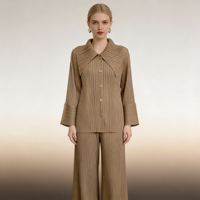 Miyake 2026 Sommer Damen Plissierter Cape-Cardigan mit Umlegekragen, Einreiher, ausgestellten Ärmeln, locker geschnitten, lässig und bequem