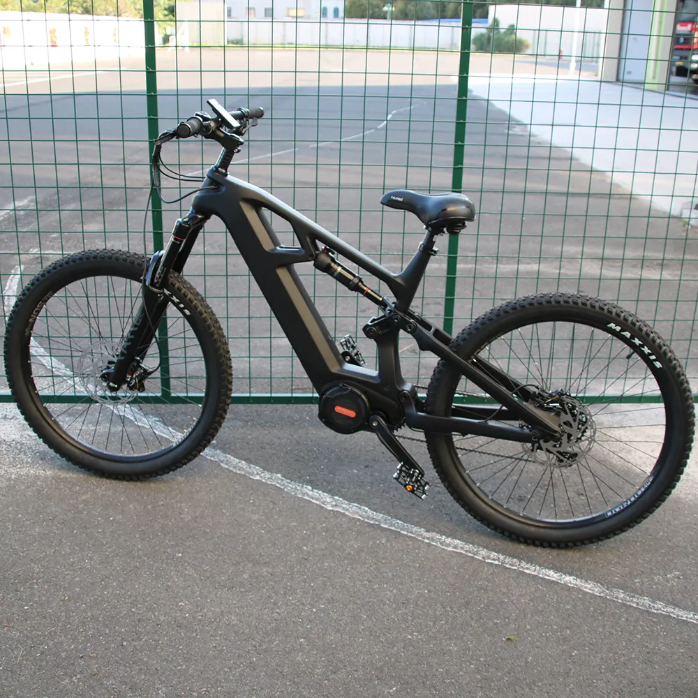 Nuovo modello 27.5 pollici in fibra di carbonio ebike sospensione completa downhill mountain bike