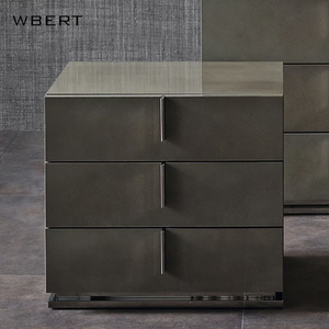 WBERT Armoire de chevet italienne minimaliste en bois massif Design simple et moderne pour chambre à coucher appartement ou hôtel - Product Image 3