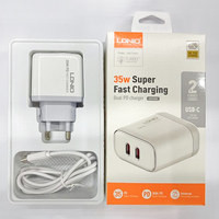Adaptateur de charge rapide LDNIO A2526C avec prise US / UK / EU, chargeurs muraux USB PD pour téléphones mobiles, chargeur 45W type C pour Samsung Acceptale